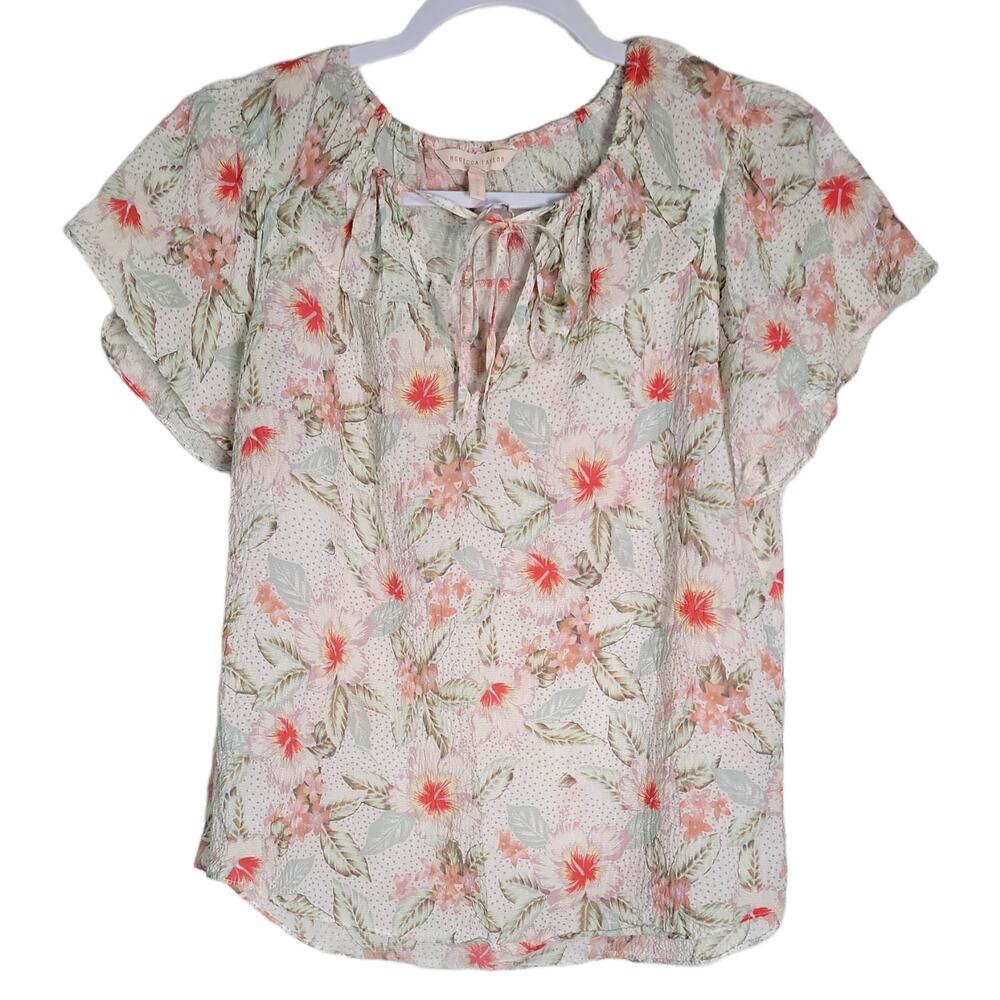 Rebecca Taylor 2 Short‎ Sleeve Sheer Top